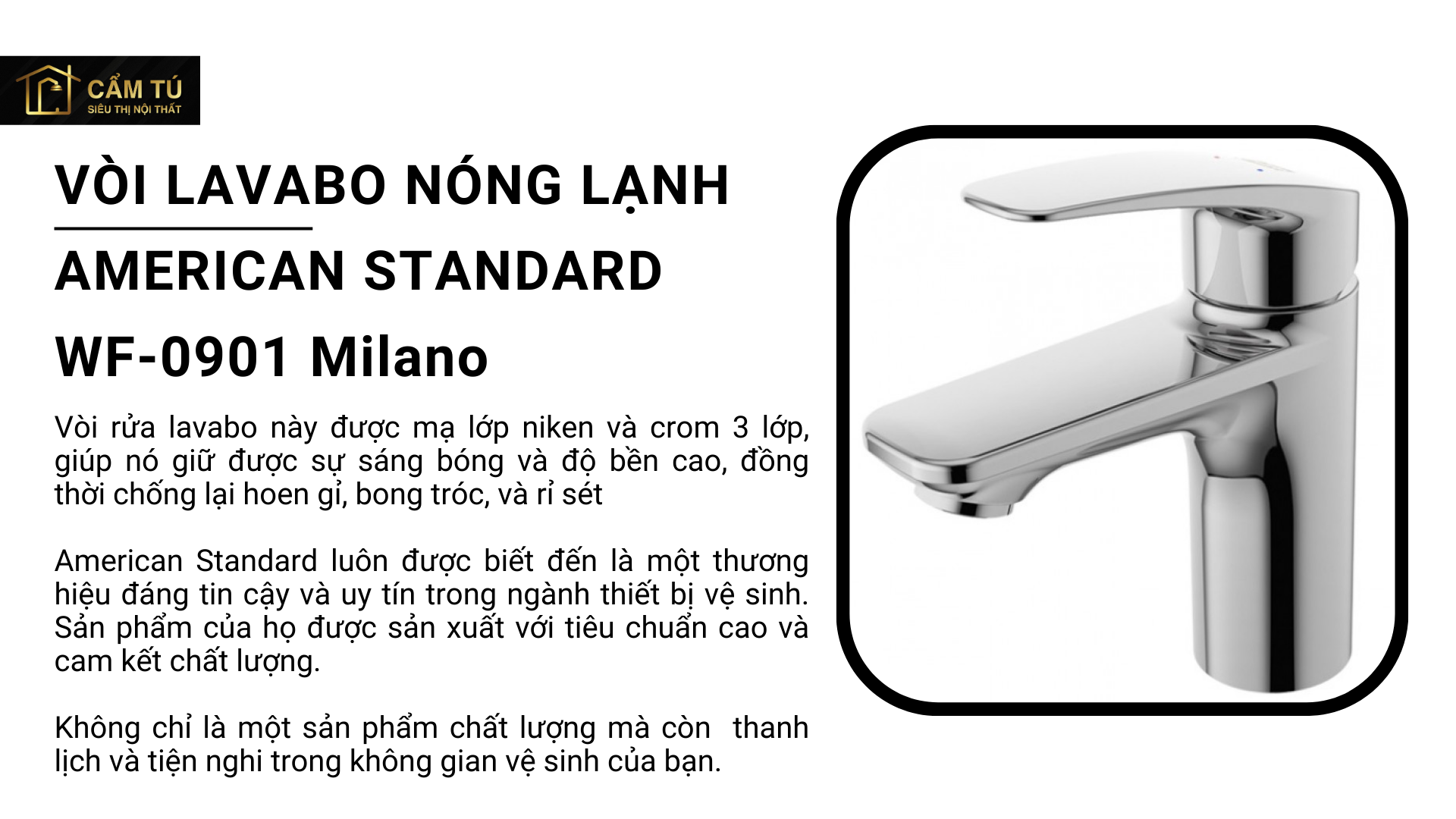 Vòi Lavabo Nóng Lạnh American Standard WF-0901 Milano