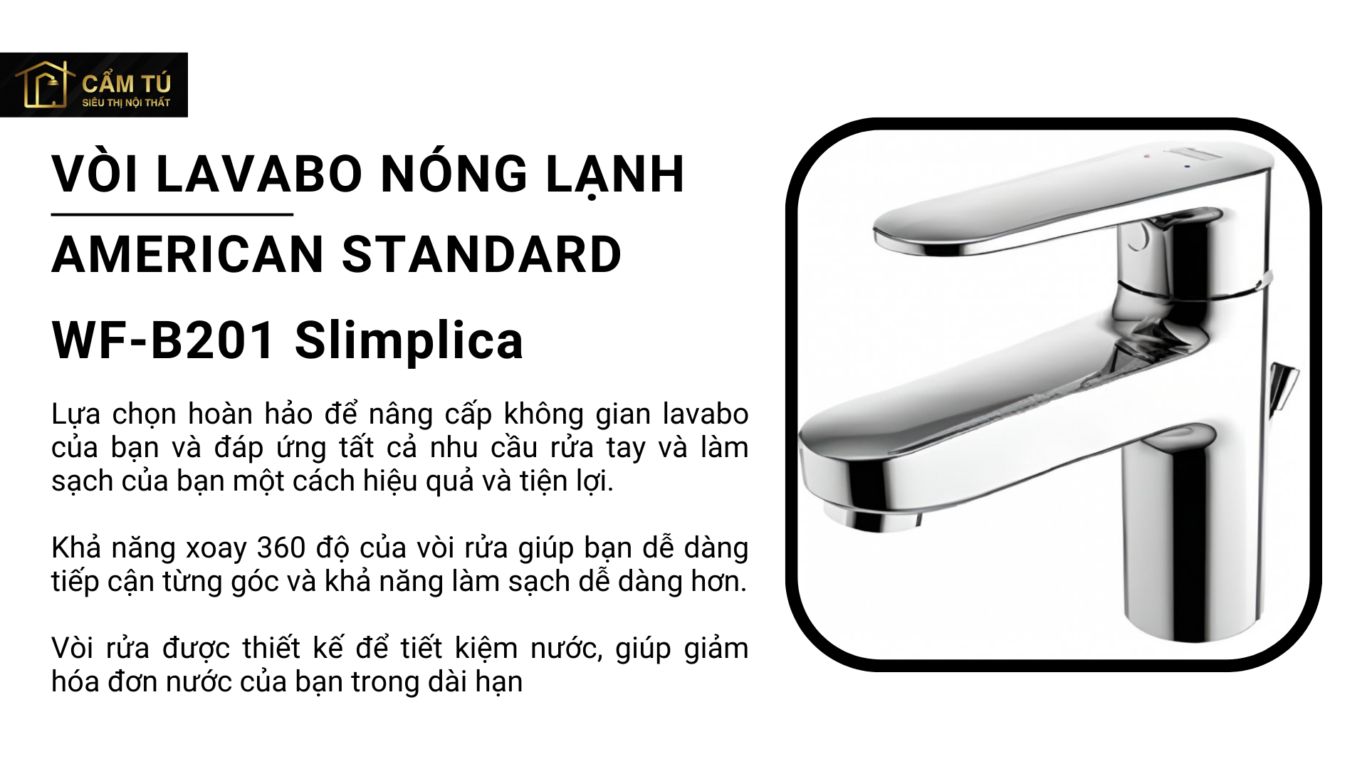 Vòi Lavabo Nóng Lạnh American Standard WF-B201 Slimplica