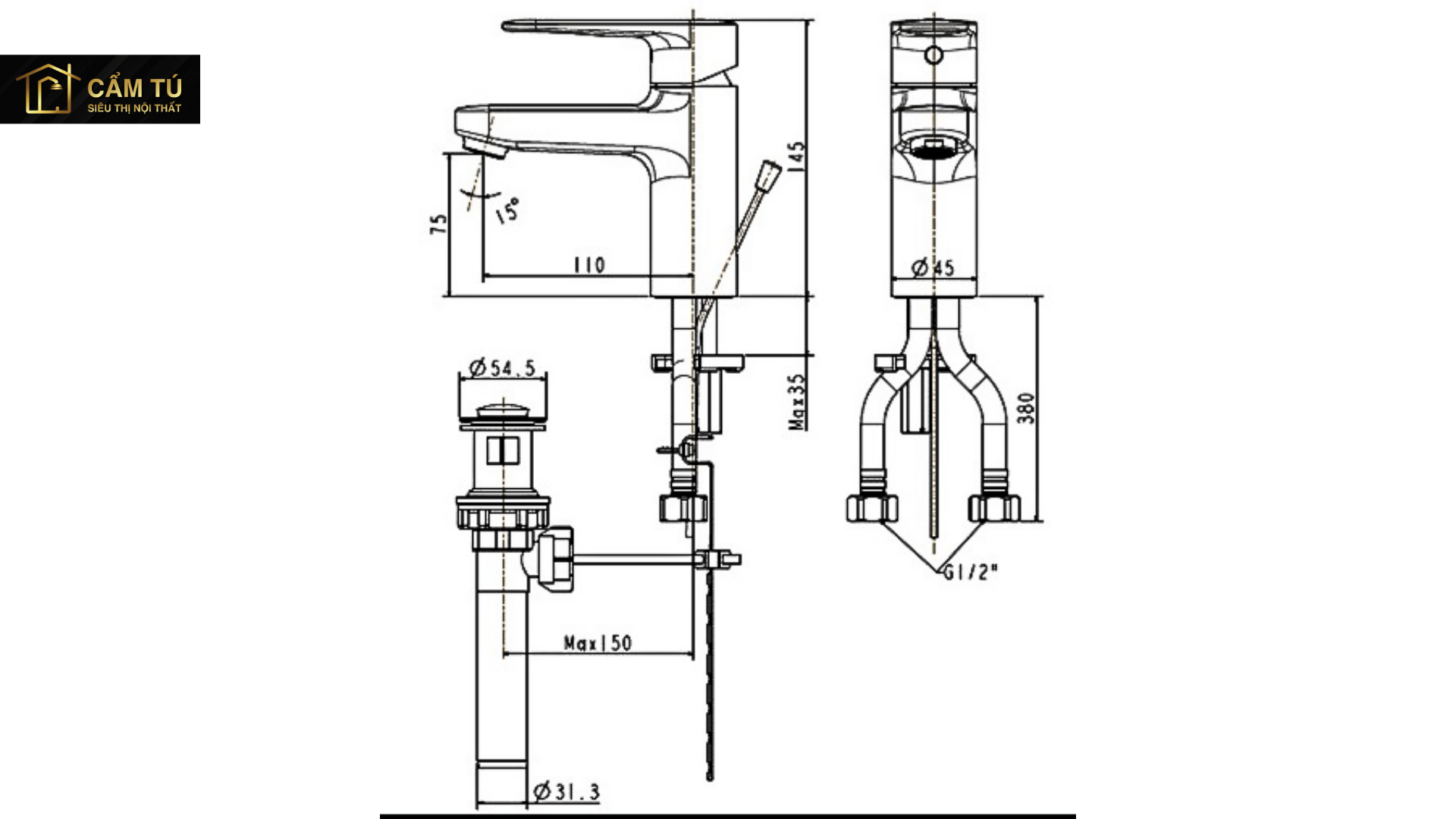 Vòi Lavabo Nóng Lạnh American Standard WF-B201 Slimplica
