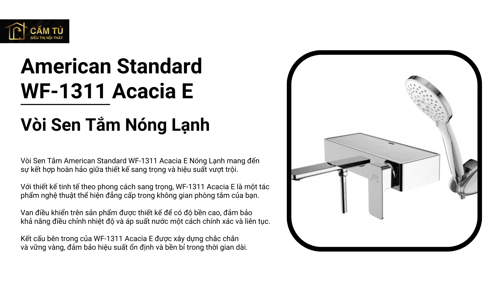 Vòi Sen Tắm American Standard WF-1311 Acacia E Nóng Lạnh