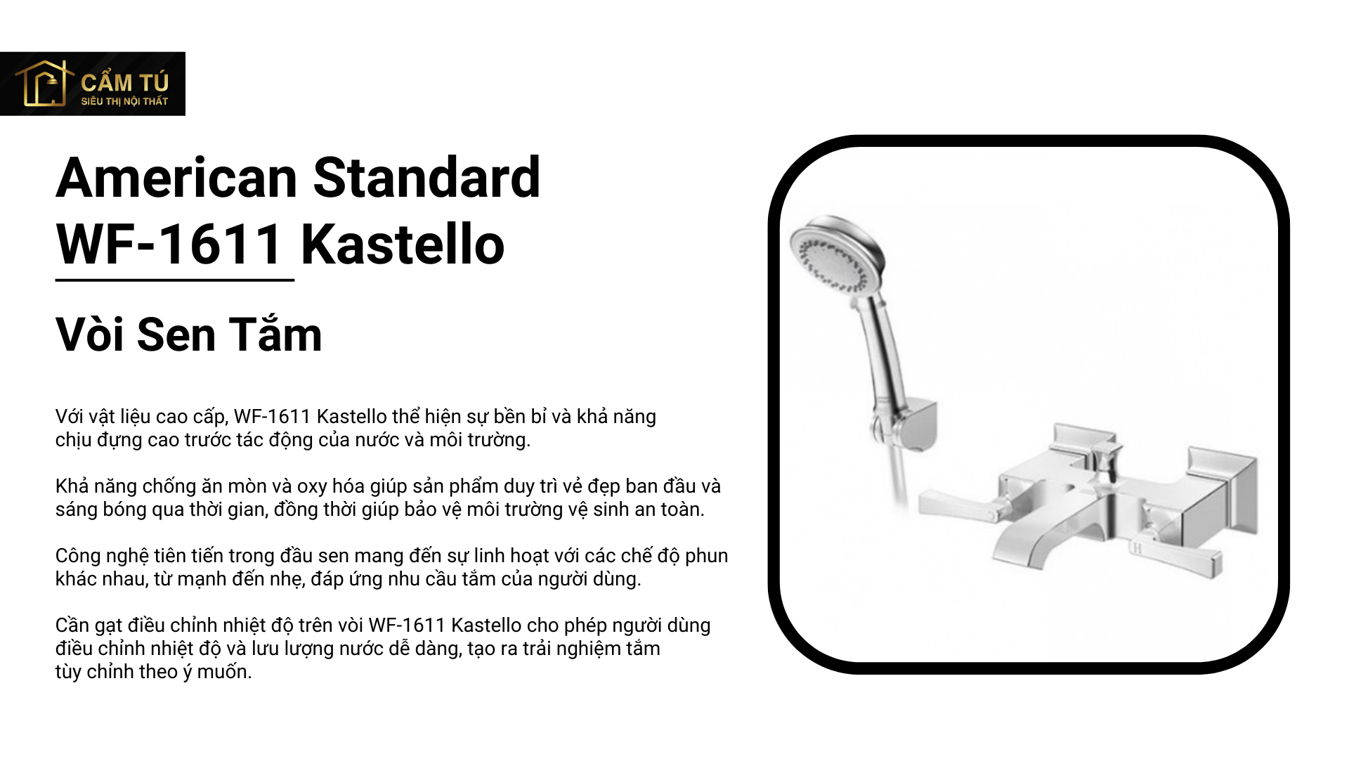 Vòi Sen Tắm American Standard WF-1611 Kastello