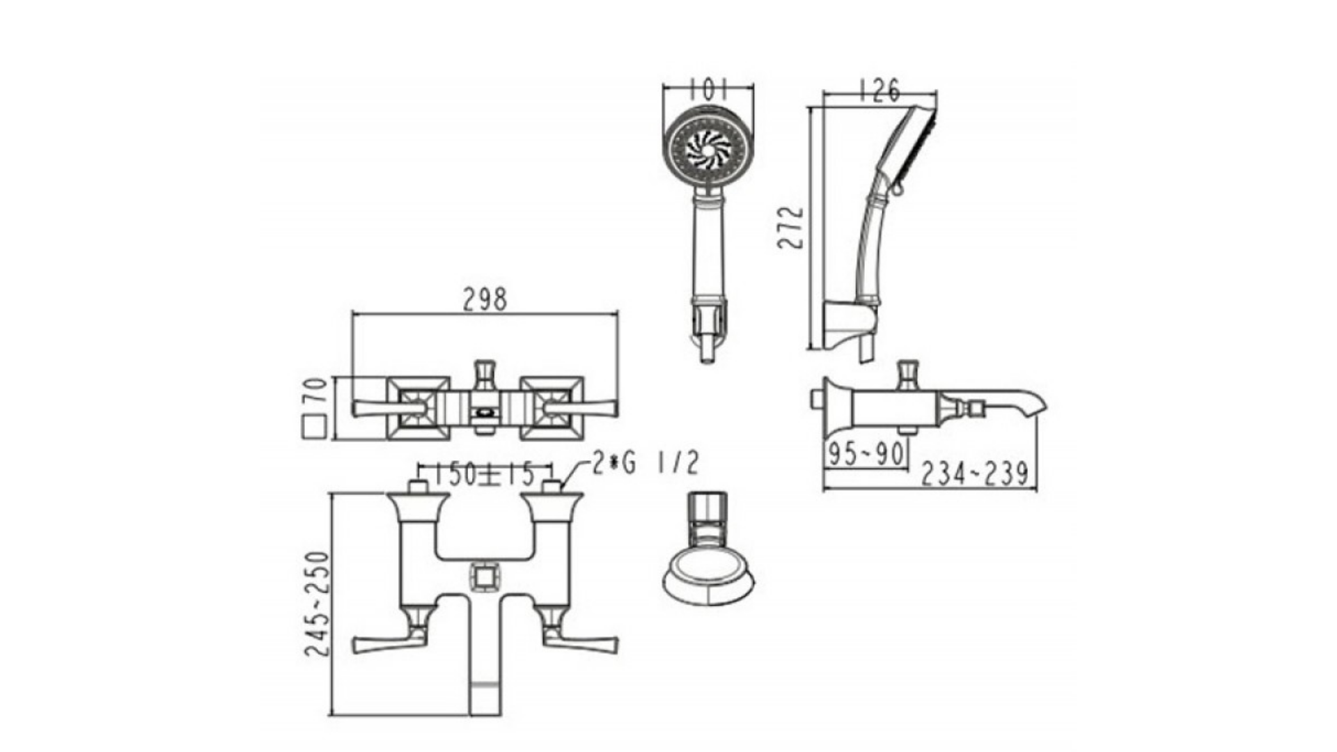 Vòi Sen Tắm American Standard WF-1611 Kastello