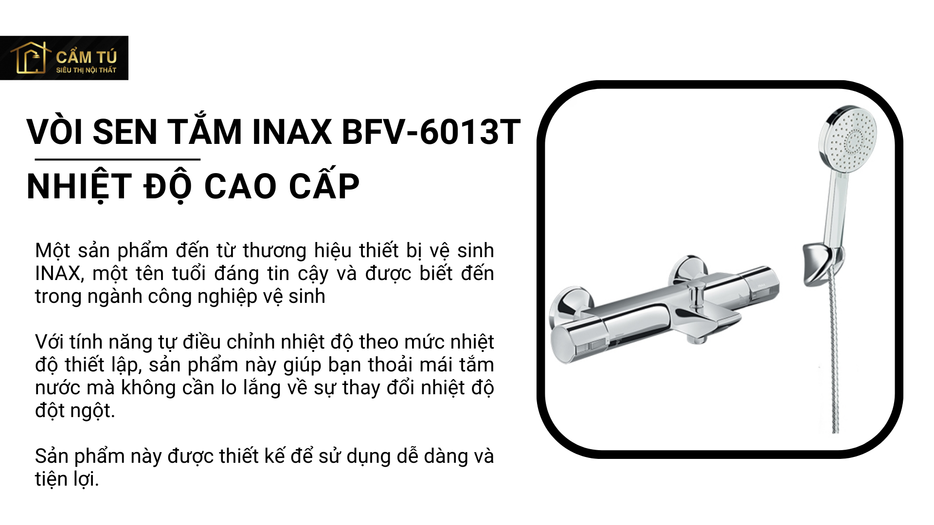 Vòi Sen Tắm Inax BFV-6013T Nhiệt Độ Cao Cấp