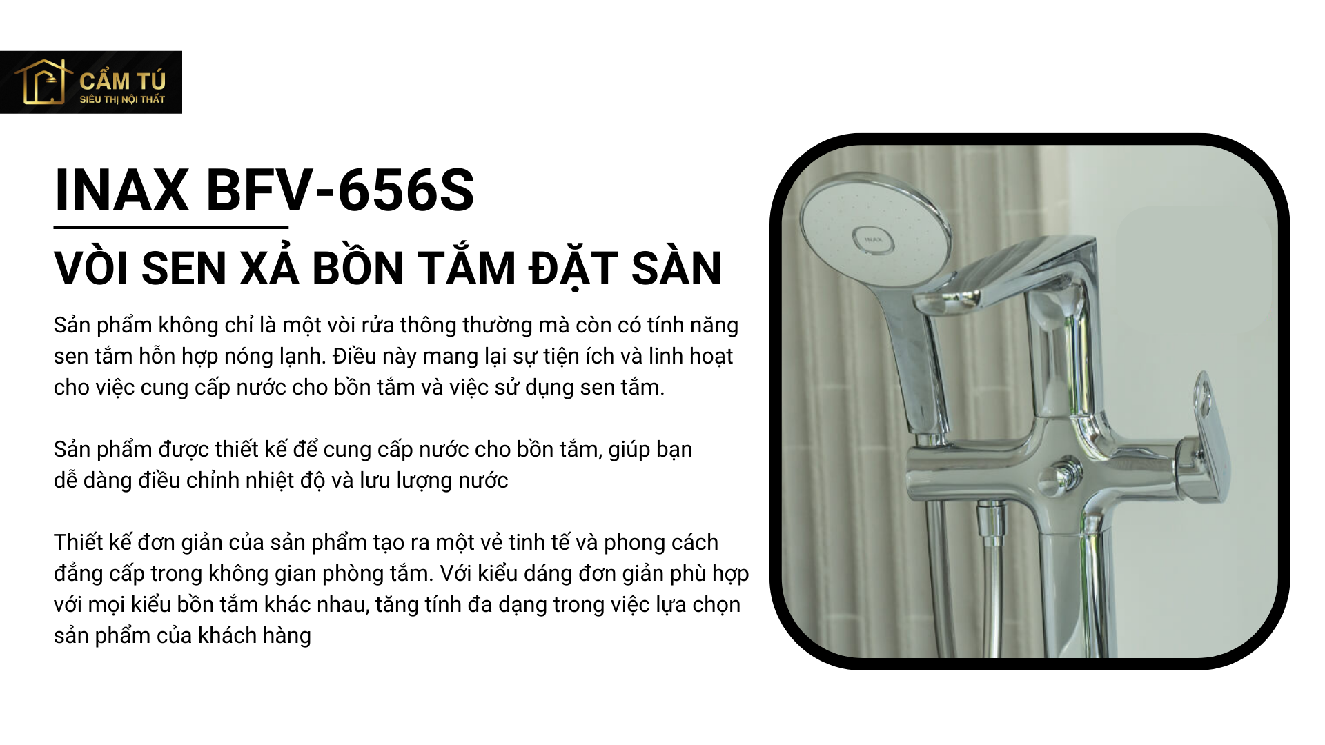 Vòi Sen Xả Bồn Tắm INAX BFV-656S Đặt Sàn