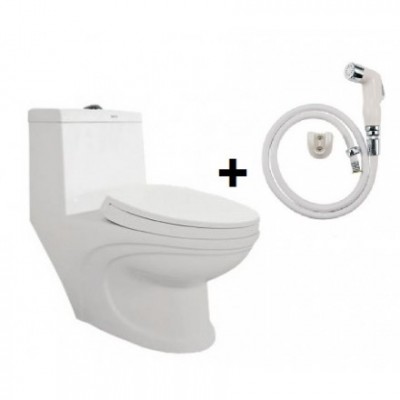 Bồn Cầu Viglacera V39 Nắp Êm V37 + Vòi Xịt VG826